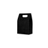 A black die-cut handle bag, measuring 160x260x90mm, with a simple design and a carry handle on top. A black die-cut handle bag, measuring 160x260x90mm, with a simple design and a carry handle on top.