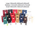 A collection of die cut handle bags in various colours and sizes, displayed with small decorative items. A collection of die cut handle bags in various colours and sizes, displayed with small decorative items.