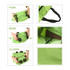 A green collapsible shopping trolley bag with wheels, featuring handles and a compact design for easy storage. A green collapsible shopping trolley bag with wheels, featuring handles and a compact design for easy storage.
