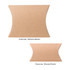 A large brown kraft pillow box, featuring a curved design, displayed with dimensions of 170 x 140 x 37mm. A large brown kraft pillow box, featuring a curved design, displayed with dimensions of 170 x 140 x 37mm.