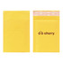A medium padded bubble envelope in yellow, featuring a logo on one side. A medium padded bubble envelope in yellow, featuring a logo on one side.