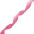 A pink ribbon with gold edges and elegant writing, featuring a branding logo.
