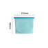 A silicone reusable storage pouch in a light blue colour, measuring 235mm by 180mm. Features a sealing strip and branding.