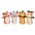 Four custom shape hand puppets in vibrant colours: a tiger, elephant, monkey, and giraffe, all with friendly faces.