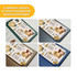 Custom menus displayed in four optional colours of inner background: green, brown, blue, and white. Each features a logo. Custom menus displayed in four optional colours of inner background: green, brown, blue, and white. Each features a logo.