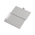 A silver aluminium business card holder with a sleek, slim design and a single compartment for cards.