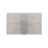 A stainless steel business card holder with a sleek design and a logo on the front.