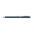 A metal gel pen in navy blue with silver accents, featuring a clip and a smooth, sleek design.