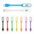 A selection of USB light products in various colours, including blue, white, yellow, green, red, and pink, with branding.
