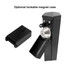 A lockable phone pouch in black with a silver magnetic base and a detachable case. Features a logo on the product.