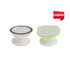 Custom-shaped mirror phone pop holders in clear and green colours, with a smooth surface and a flexible base.