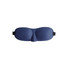 A dark blue cushioned eye mask with a contoured shape and adjustable straps. It features a logo.