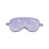 A satin sleep mask in a soft lavender colour, featuring an elastic band for a comfortable fit.