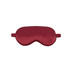 A red satin sleep mask with an elastic band, featuring a smooth, glossy surface.