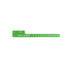 A green PVC wristband with perforations, featuring a tab and a logo.  A green PVC wristband with perforations, featuring a tab and a logo.