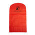 A bright red non-woven car seat cover featuring a logo, designed for leisure and outdoor use.
