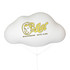 An inflatable white cloud balloon featuring a logo in yellow. Suitable for events and exhibitions.