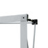 A white fabric popup display with a metal frame and fastening clips, designed for exhibitions and events.