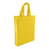 A yellow non-woven trade show bag with dual handles and a simple design. It features a logo on the front.