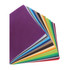 A collection of vibrant non-woven fabric sheets in various colours, arranged in an overlapping fan shape.