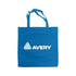A royal blue non-woven foldable bag with two handles and a logo on the front. A royal blue non-woven foldable bag with two handles and a logo on the front.