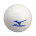 A white volleyball-shaped stress reliever with blue detailing and a logo.