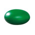 A green tablet-shaped stress reliever with a smooth finish and a subtle sheen. It features a logo on the side.