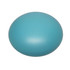 A round tablet-shaped stress reliever in a vibrant turquoise colour. It features a smooth, matte finish.