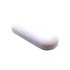 A large white oval-shaped stress reliever with a smooth surface and rounded edges. It features a logo.