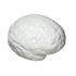 A white brain-shaped stress reliever featuring realistic texture and shape. It includes a logo.