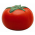 A red tomato-shaped stress reliever with a green stem, designed for fun and relaxation.