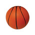 An orange basketball-shaped stress reliever with black lines, featuring a textured surface.