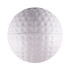 A white golf ball-shaped stress reliever with a textured surface, featuring an unspecified logo.