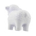 A white sheep-shaped stress reliever with textured detailing, designed for stress relief in a fun format.