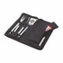 A 5-piece BBQ and apron set featuring stainless steel utensils in a black carrying case.