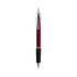 A metallic VIP pen in burgundy and black with a chrome tip, featuring branding.