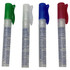 A set of four 10ml sanitiser sprays in clear, blue, green, and red containers, each with a spray nozzle.