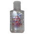 A clear 60ml hand sanitiser gel bottle containing 75% ethyl alcohol, with a logo on the front.