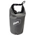 A grey 2.5L dry bag with a sturdy handle and a logo. Ideal for keeping items dry and secure.