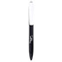 A black plastic pen with a white top and a space for a logo. Ideal for promotional use.