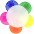 A flower-shaped highlighter with petals in blue, green, pink, orange, and yellow colours, featuring a central white section. A flower-shaped highlighter with petals in blue, green, pink, orange, and yellow colours, featuring a central white section.