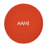 An orange silicone frisbee featuring a logo in the centre. Suitable for outdoor play and recreational activities.
