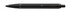 A ballpoint pen in achromatic matte black with a sleek design and a clip, featuring a logo.