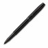 A rollerball pen in matte black finish with a sleek design and a branding logo.