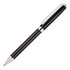 A ballpoint pen with a black carbon fibre barrel and silver accents, featuring a sleek design and a clip.