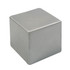 A silver stress shape cube with smooth surfaces and rounded edges, featuring a simple, clean design.