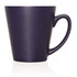 A ceramic mug in a deep navy colour with a cone shape and a handle, featuring a logo. Capacity of 370ml.