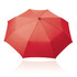 A red 55cm folding umbrella with a rounded canopy and a central button, featuring a logo on the fabric.