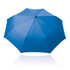 A blue 55cm folding umbrella with a rounded canopy and a centre button, featuring a logo.
