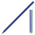 A blue pencil alongside two smaller pencils in green and blue. Each pencil has a sharpened tip.